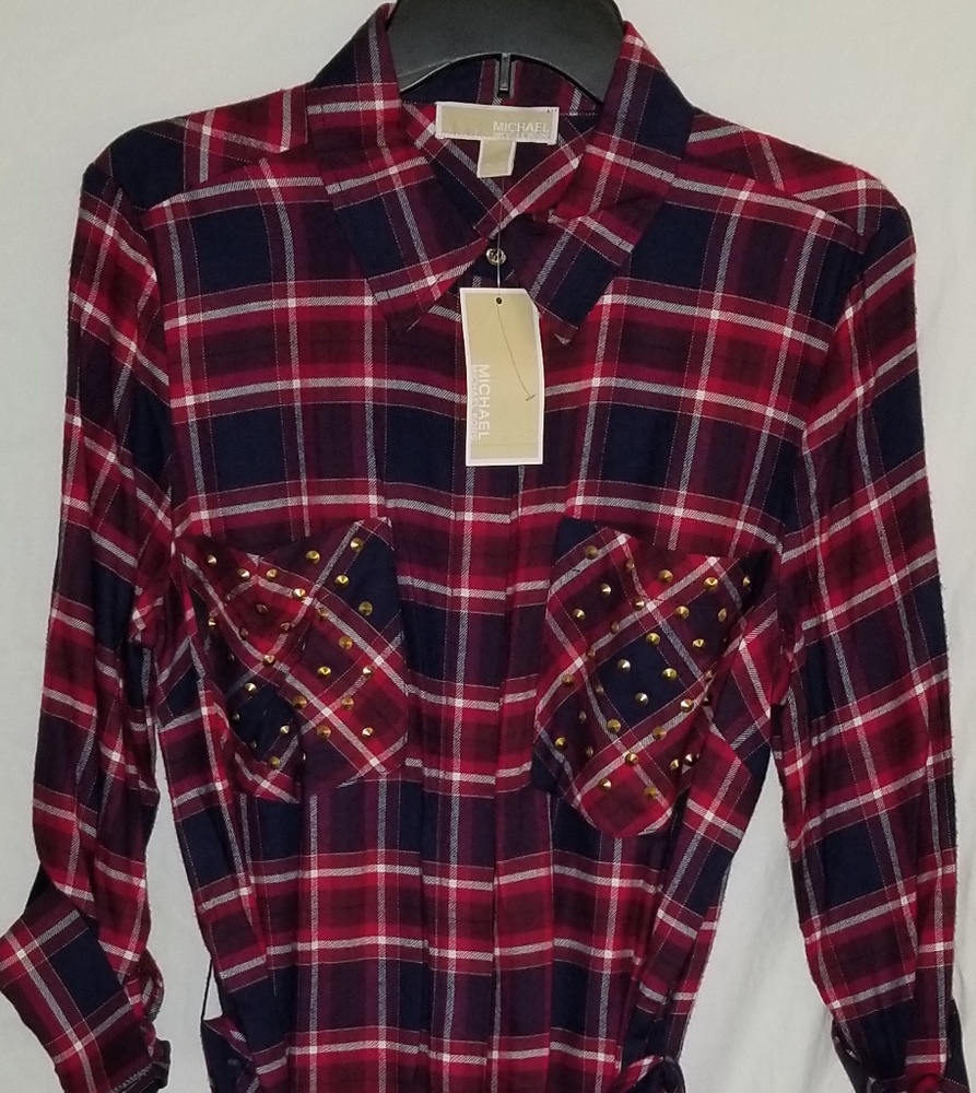 Michael Kors plaid belted Dress